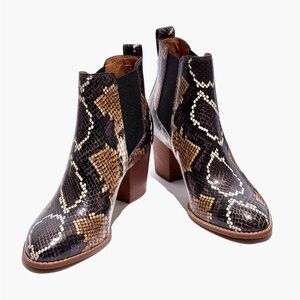 Madewell The Regan Boot in Snake Embossed Leather Size 9